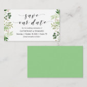 Schöne, elegante Grünanlage, Schwarz, Save the Dat Begleitkarte (Vorne/Hinten)