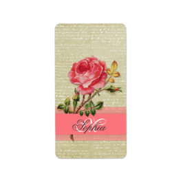 Schöne, elegante, gurt monogramm Vintage Rose Adressaufkleber