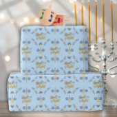 Schöne elegante hellblaue Hanukkah Geschenkpapier