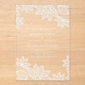 Schöne, elegante Hochzeit Acryleinladungen (Vorderseite)