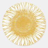 Schöne, elegante Hochzeit der gelben Sonnenblume H Runder Aufkleber (Vorderseite)