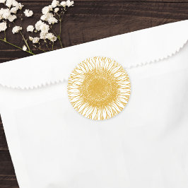 Schöne, elegante Hochzeit der gelben Sonnenblume H Runder Aufkleber