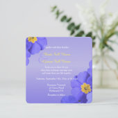 schöne, elegante Hochzeit mit Blumen in Blau und G Einladung (Stehend Vorderseite)