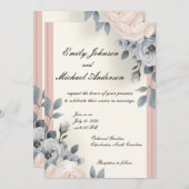 Schöne Elegante Hochzeit mit Flora Einladung (Vorne/Hinten)