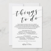 Schöne elegante Hochzeitstil-/ Reisekarte Einladung (Rückseite)