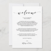 Schöne elegante Hochzeittimeline-/routen-Karte Einladung (Rückseite)