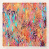 Schöne elegante Jewel Tones Nahtloses Muster Glasuntersetzer (Vorderseite)