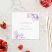 Schöne Elegante Lila Blumenhochzeit Serviette (Beispiel)