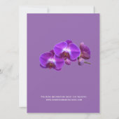 Schöne, elegante, lila Orchideen-Blume Hochzeit Einladung (Rückseite)