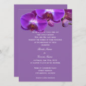 Schöne, elegante, lila Orchideen-Blume Hochzeit Einladung (Vorne/Hinten)