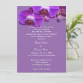 Schöne, elegante, lila Orchideen-Blume Hochzeit Einladung (Stehend Vorderseite)