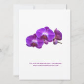 Schöne, elegante, lila Orchideen-Blume Hochzeit Einladung (Rückseite)