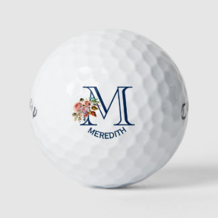 Schöne Elegante Mit Monogramm Blumenpracht Golfball