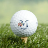 Schöne Elegante Mit Monogramm Blumenpracht Golfball (Insitu T-Shirt)