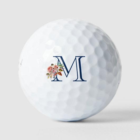Schöne Elegante Mit Monogramm Blumenpracht Golfball (Vorderseite)