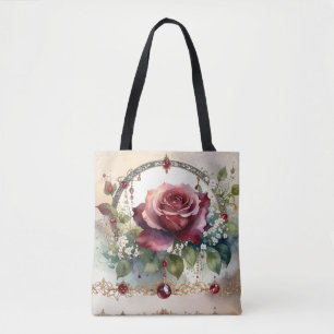 Schöne Elegante Nostalgische Romantische Rote Rose Tasche