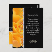 Schöne Elegante Orange Rose Christlich fördern Postkarte (Vorne/Hinten)