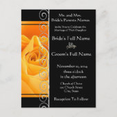 Schöne elegante Orange Rose Einladung zur Hochzeit (Vorderseite)