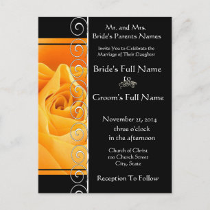 Schöne elegante Orange Rose Einladung zur Hochzeit