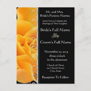 Schöne elegante Orange Rose Einladung zur Hochzeit