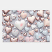 Schöne Elegante Pastel Hearts Geschenkpapier Set (Vorderseite 2)