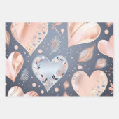 Schöne Elegante Pastel Hearts Geschenkpapier Set (Vorderseite)