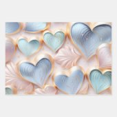 Schöne Elegante Pastel Hearts Geschenkpapier Set (Vorderseite 2)