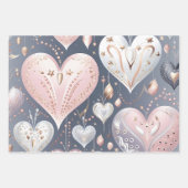 Schöne Elegante Pastel Hearts Geschenkpapier Set (Vorderseite 3)