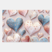 Schöne Elegante Pastel Hearts Geschenkpapier Set (Vorderseite 3)