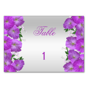 Schöne elegante Petunien Floral Geburtstag Tischnummer