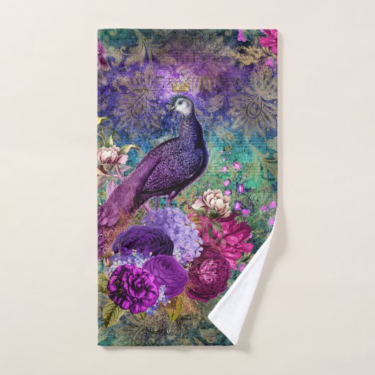 Schöne Elegante Pfauenpfauen Badetuch Set (Handtuch)