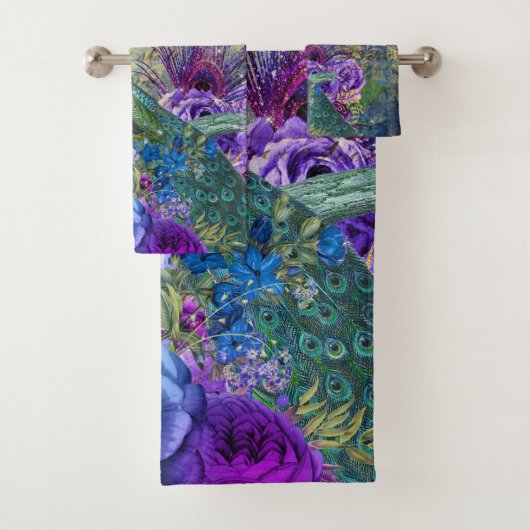 Schöne Elegante Pfauenpfauen Badetuch Set (Insitu)