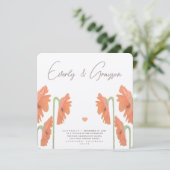 Schöne elegante Poppy Hochzeit Einladung (Stehend Vorderseite)