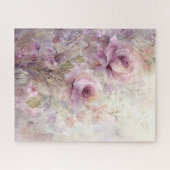 Schöne, elegante rosa florale Rose Puzzle (Horizontal)
