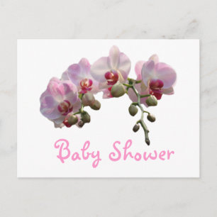 schöne, elegante rosa Orchideen-Blumen Baby Shower Einladungspostkarte