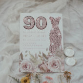 Schöne Elegante Rose Blush Dress 90. Geburtstag Einladung