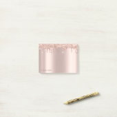 Schöne Elegante Rose Gold Glitzer Tropfen Post-it Klebezettel (Auf Schreibtisch)
