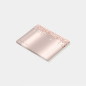 Schöne Elegante Rose Gold Glitzer Tropfen Post-it Klebezettel (angewinkelt)