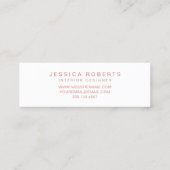 Schöne Elegante Rose Rosa Rosa Mini Visitenkarte (Rückseite)