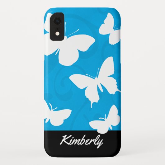 Schöne elegante Schmetterlinge Monogramm Case-Mate iPhone Hülle (Rückseite)