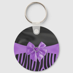 Schöne elegante Seidenstoffe Effekte zebra Schlüsselanhänger