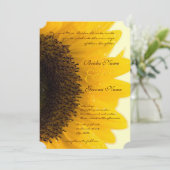 Schöne elegante Sonnenblume Einladung (Stehend Vorderseite)