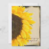 Schöne elegante Sonnenblume Einladung (Rückseite)