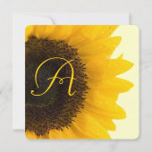 Schöne elegante Sonnenblume Einladung (Rückseite)