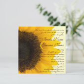 Schöne elegante Sonnenblume Einladung (Stehend Vorderseite)