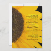 Schöne elegante Sonnenblume Einladung (Rückseite)