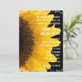Schöne elegante Sonnenblume Einladung (Stehend Vorderseite)