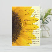 Schöne elegante Sonnenblume Einladung (Stehend Vorderseite)