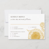 Schöne Elegante Sonnenblumen Hochzeit im Herbst An RSVP Karte (Vorderseite)