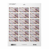 Schöne, elegante Stoffmuster Streifen Adressaufkleber (Vorne)